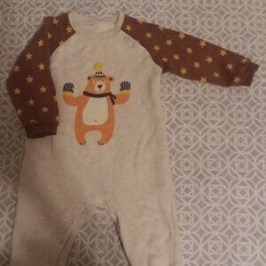 Cute cotton jumpsuit (one piece suit) for infants, fleece lined, NEVER USED